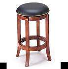   BAR STOOL 29 30 padded chair cherry wood black cushion high new