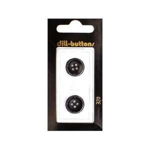  Dill Buttons 15mm 4 Hole Black 2 pc (6 Pack)