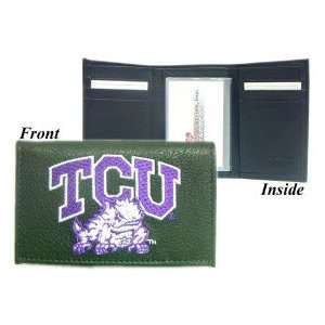  TCU Horned Frogs Embroidered Leather Tri Fold Wallet 