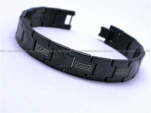   Stainless Steel Bracelet Bangles Gloss Black Link w/ Tracking No SS003