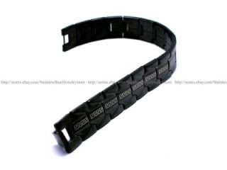   Stainless Steel Bracelet Bangles Black Link 8.5  w/ Tracking Number