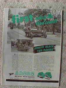 1945 Adnum Black Top Paver Machine Ad Foote Co. B  