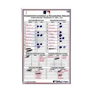   Official Dugout Lineup Card   August 14 One Size