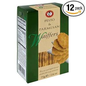   Bakery Waiffers, Pesto & Parmesan, 2.6 Ounce Boxes (Pack of 12