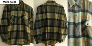 New Mens Heavy Casual thick Wool Blend Plaid Winter pocket button 