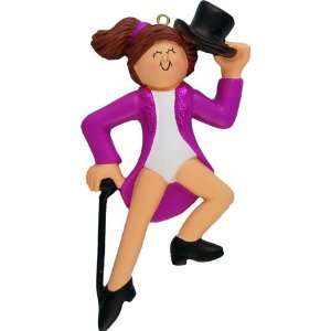  Tap Dancer Brunette: Female Personalized Christmas Holiday 