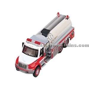   International 4300 3 Axle Fire Tanker Truck   Red/White: Toys & Games
