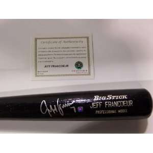 Jeff Francoeur Autographed Black Bat Signed in Silver