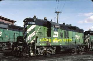 BN Burlington Northern GP9 1700 Helena, MT 1982   Original slide 