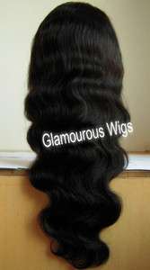   Front 100% Indian Remy Human Hair Body Wave Wavy Wig 20 Ronda  