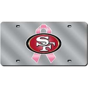  San Francisco 49ers Breast Cancer Awareness Silver Laser Tag   San 