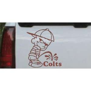  Pee On Colts Car Window Wall Laptop Decal Sticker    Brown 