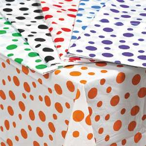 POLKA DOT TABLE COVERS 54 x 90 SIX ASSORTED COLORS  