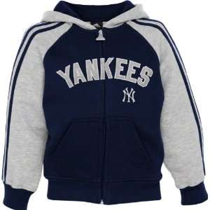   Yankees Navy Adidas 3 Stripe Full Zip Kids 4 7 Hoodie Sports