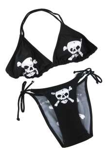 Jolly Roger Skull & Crossbones String Bikini Pirate 3/4  