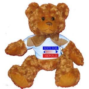 VOTE FOR TAEKWON DO Plush Teddy Bear with BLUE T Shirt 
