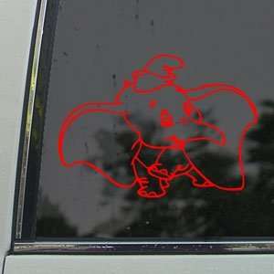  DUMBO ELEPHANT Red Decal DISNEY Car Truck Window Red 
