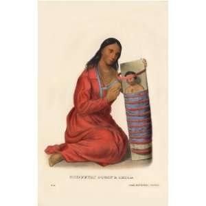  CHIPPEWAY SQUAW AND CHILD McKenney Hall Indian Print 13 x 