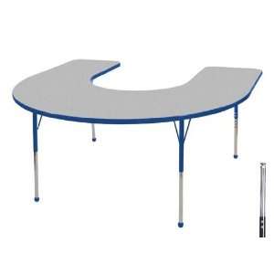   Table in Gray Edge Banding: Blue, Leg Color: Blue, Leg Style: Toddler