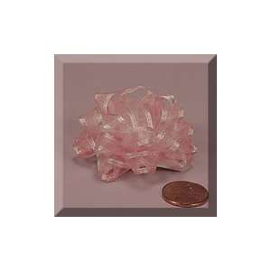    24ea   2 Pink Organza Fabric Confetti Bow