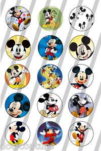 15 PreCut BottleCaps Mickey Mouse Inspired 1  Images for jewelry 