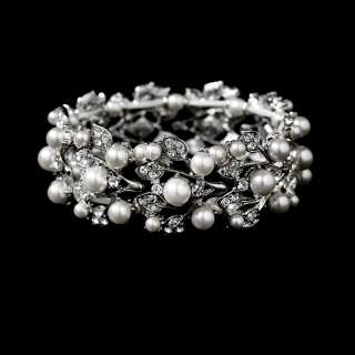 vintage stretch pearl rhinestone bracelet a symphony of swarovski 