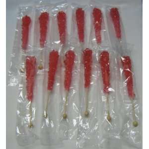 12 Dryden & Palmer Rock Candy Swizzle Sticks Strawberry Flavor