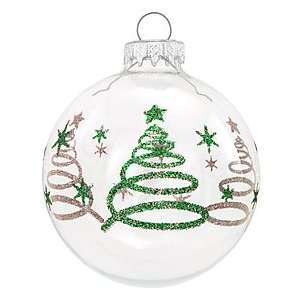  Swirling Trees Clear Glass Ornament: Home & Kitchen