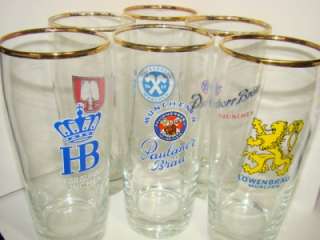 Set of 6 German Beer Glasses/Mugs/Steins 