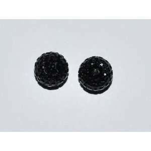 12mm Swarovski Pave Ball Beads Jet Black   AS32:  Kitchen 