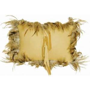  Deerskin Saddle Pillow with Feather Trim: Pet Supplies