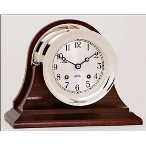  4.5 Chelsea Ships Bell Clock in Nickel on Traditional 