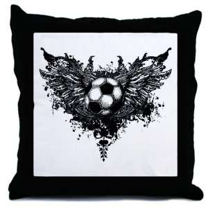  Throw Pillow Soccer Ball With Angel Wings 