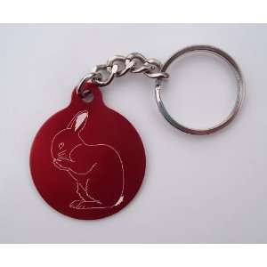  Laser Etched Rabbit Key Chain: Home & Kitchen