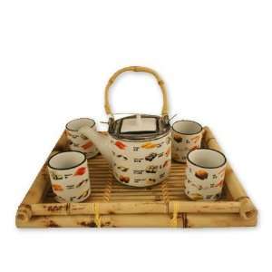   Art Decor Sushi Design Porcelain Tea Set