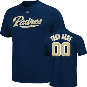San Diego Padres Youth Personalized Navy Home Name & Number T Shirt 