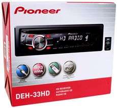 PIONEER DEH 33HD CD/MP3/USB/IPOD RECEIVER + HD RADIO 613815576389 