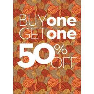 Buy One Get One Fall Leaves Sign