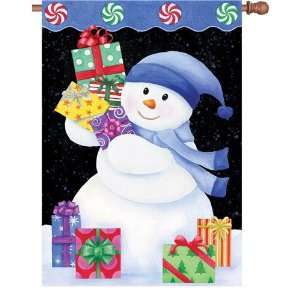  Snowman Presents Christmas House Flag: Home & Kitchen