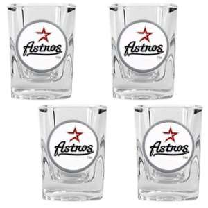  Houston Astros MLB 4pc Square Shot Glass Set: Sports 