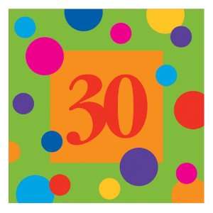  Birthday Stripes 30 Beverage Napkins