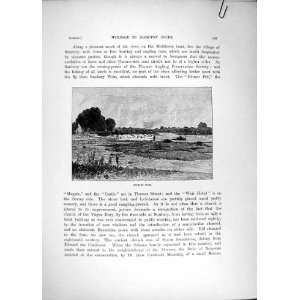  Sunbury Church Weir River Thames 1885 Cassell Print