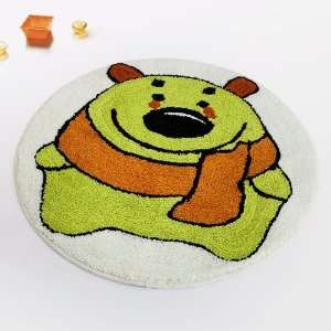  Naomi   [Green Bear] Kids Room Rugs (23.6 by 23.6 inches 