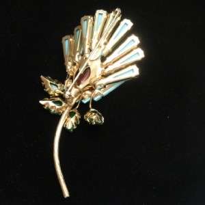 Schreiner Brooch Pin Classic Flower Bue Vintage