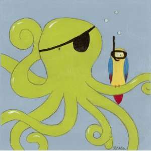  Captain Calamari Canvas Reproduction: Home & Kitchen