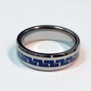  Tungsten Blue Line Carbon Fiber Brotherhood Band: Jewelry