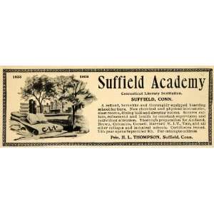  1902 Ad Suffield Academy Literary Institution Boarding 