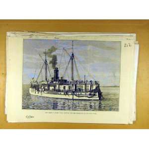  1882 Crisis Egypt Hms Hotspur Suez Canal Naval Print