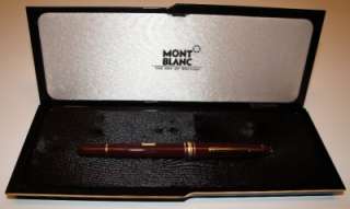   Mont Blanc Meisterstuck Burgundy & Gold Ball Point Pen in Original Box