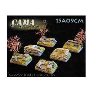  Cama Scenics (15mm WWII) Small Scenic Bases for 2 Figures 